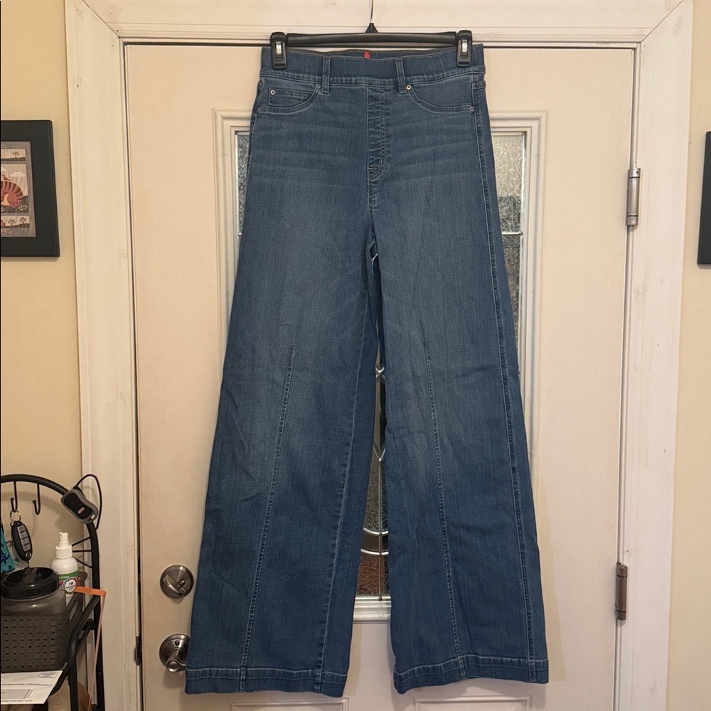 SPANX Seamed Front Pull On Wide Leg Jeans - Tall Inseam - Picture 6 of 7